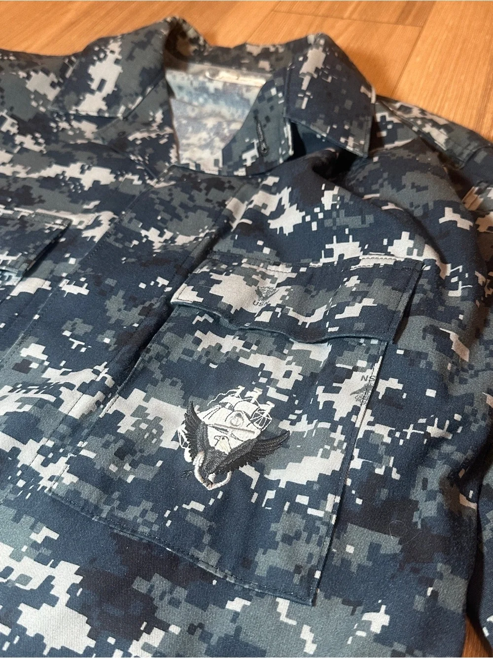Vintage US NAVY NWU Blue Digital Camo Blouse - Picture 4 of 6